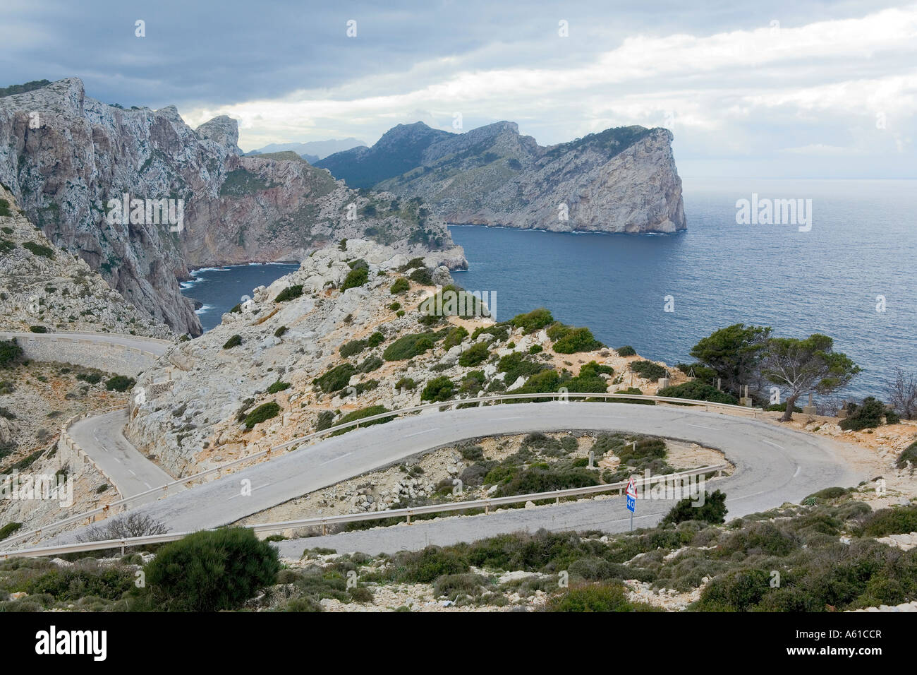 Gewitterstimmung, Cap de Formentor, Mallorca, Balearen, Spanien Stockfoto