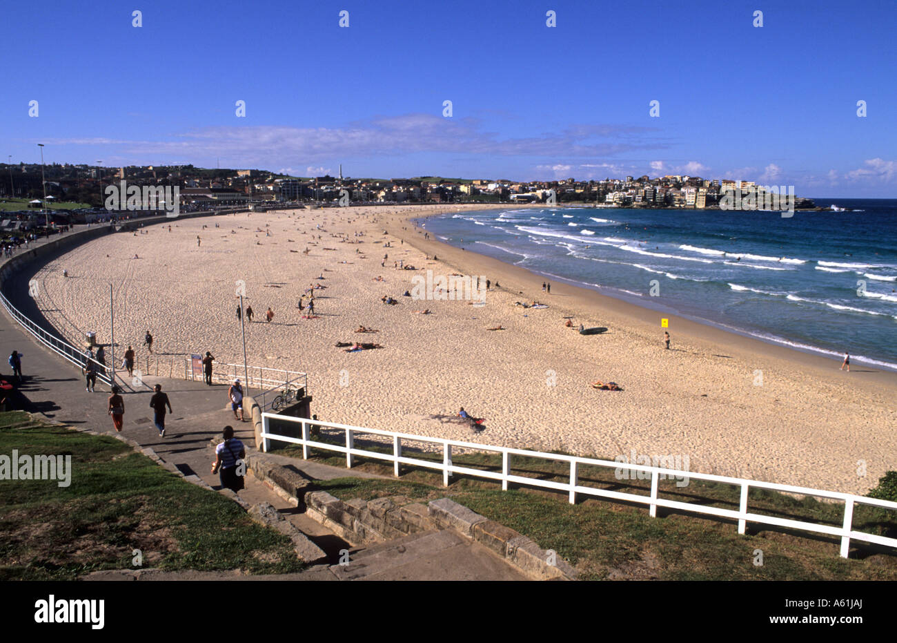 Berühmten Bondi Beach in Sydney Australia eines der besten Surfstrände der Welt für Urlaub Stockfoto