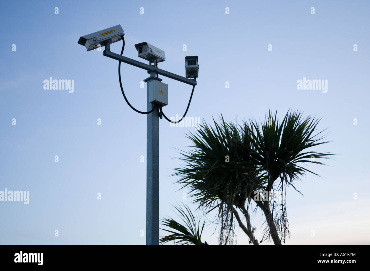 CCTV-Überwachungskameras in Tenby Pembrokeshire Stockfoto