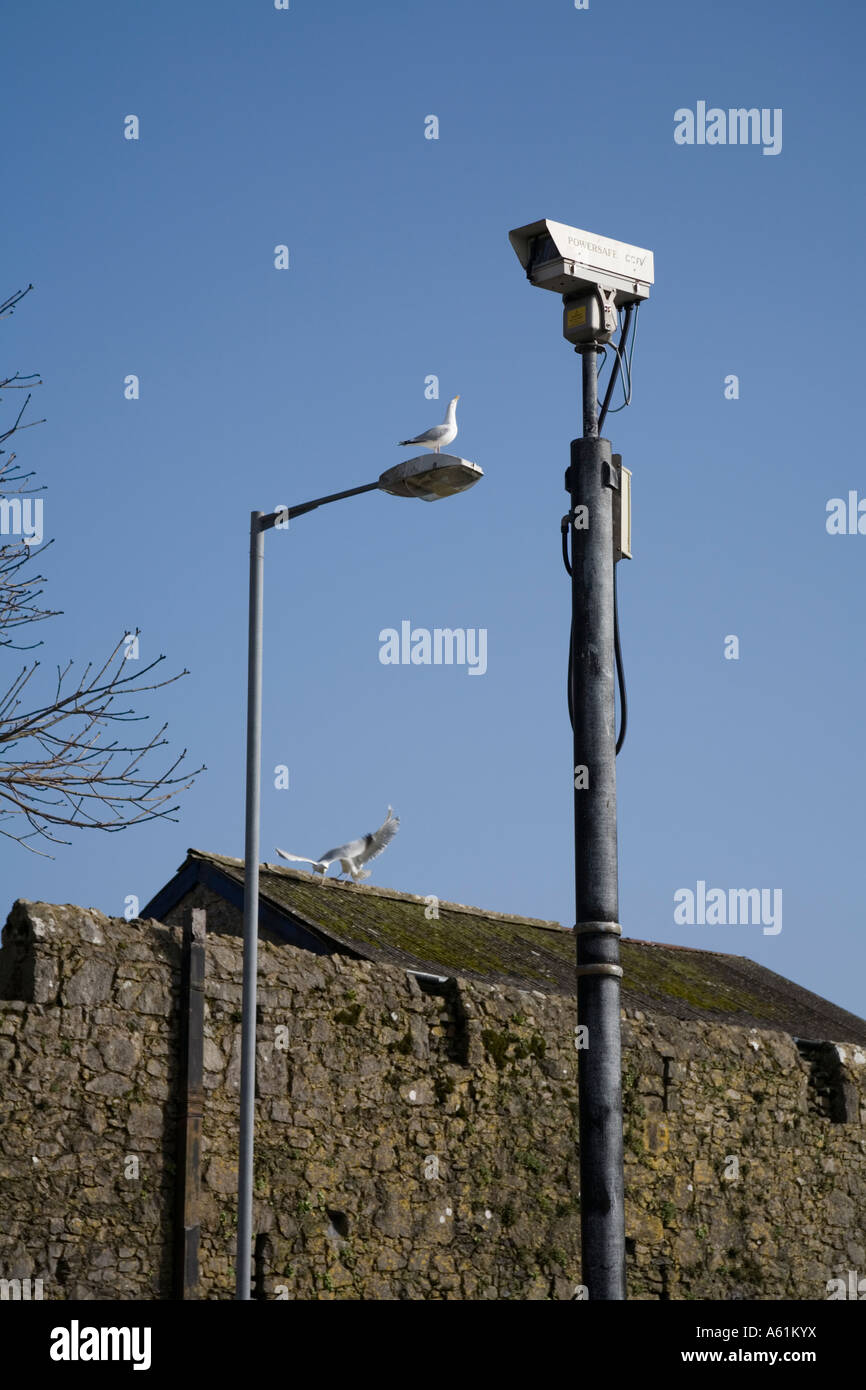 Überwachungskamera in Tenby Pembrokeshire Stockfoto