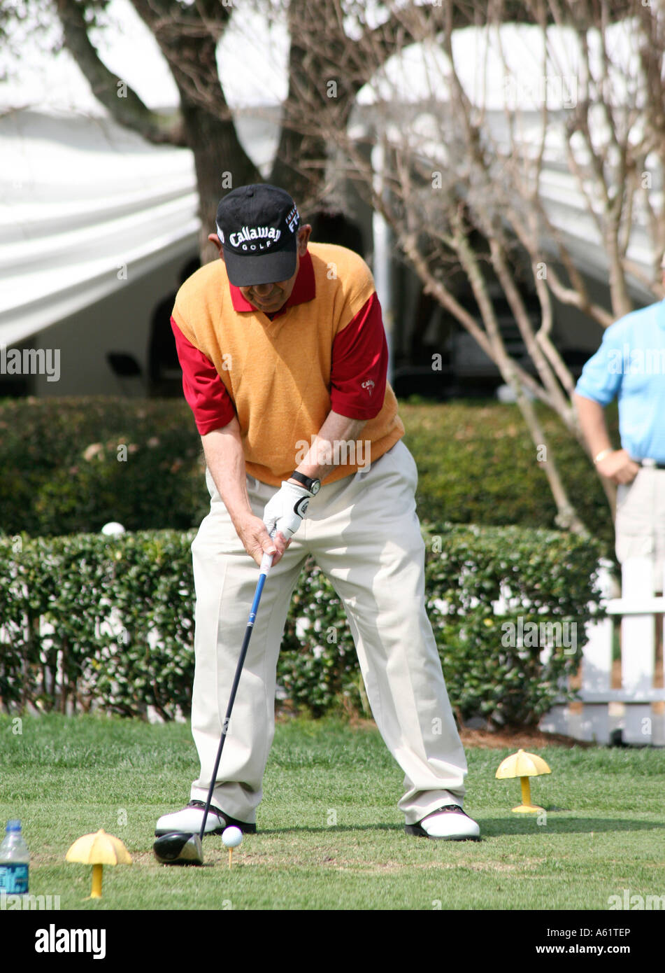 Yogi Berra auf dem Golfplatz Stockfoto