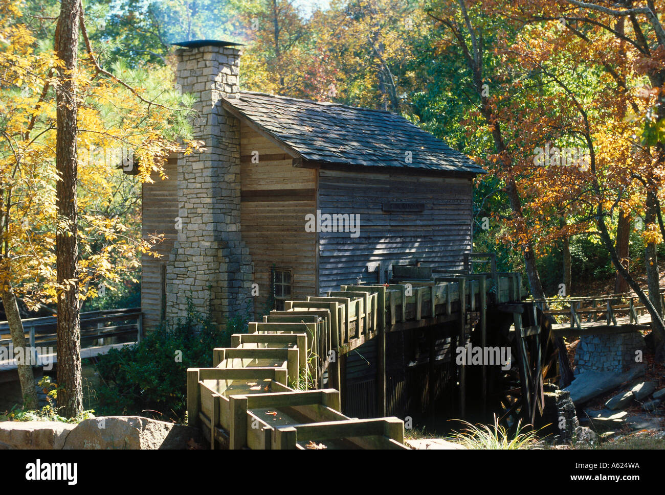 Wassermühle im Park, Stone Mountain Park, Atlanta, Georgia, USA Stockfoto