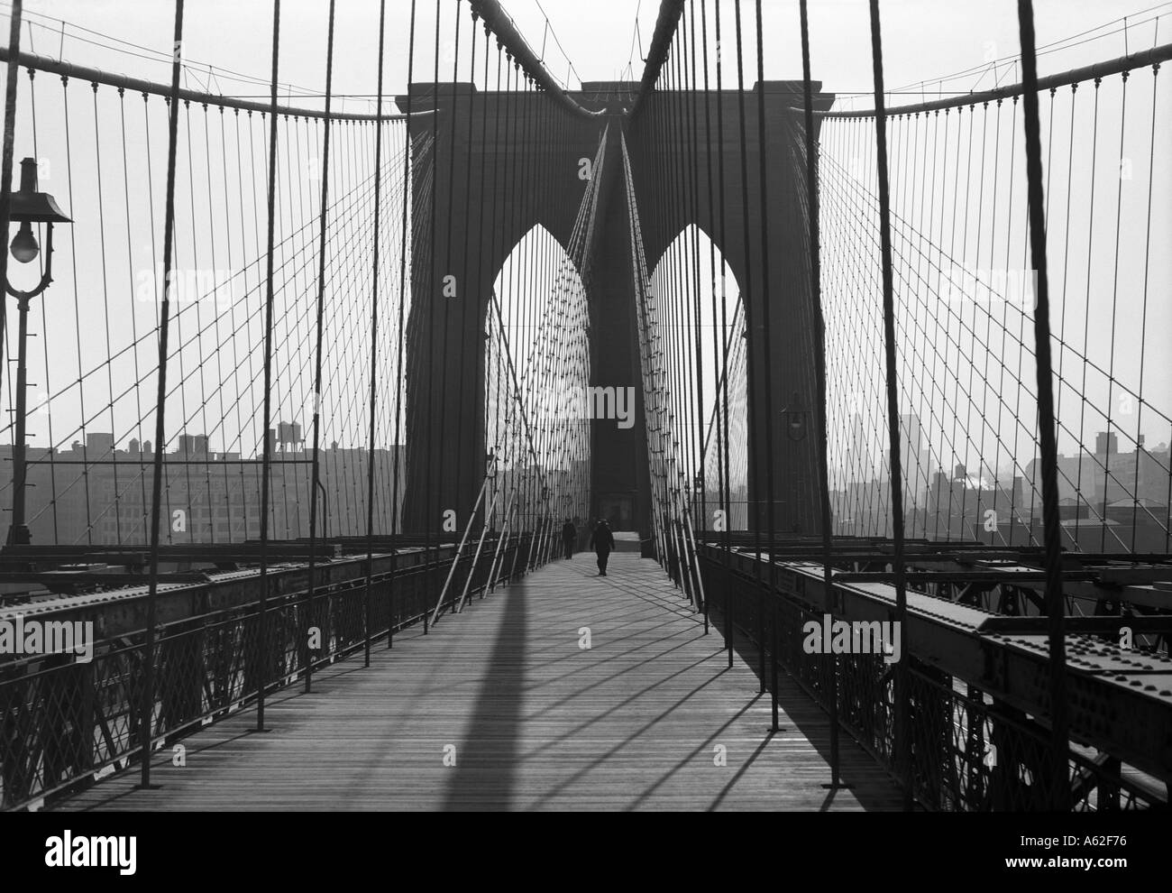 Brooklyn Brücke 1948 Manhattan New York Stockfoto