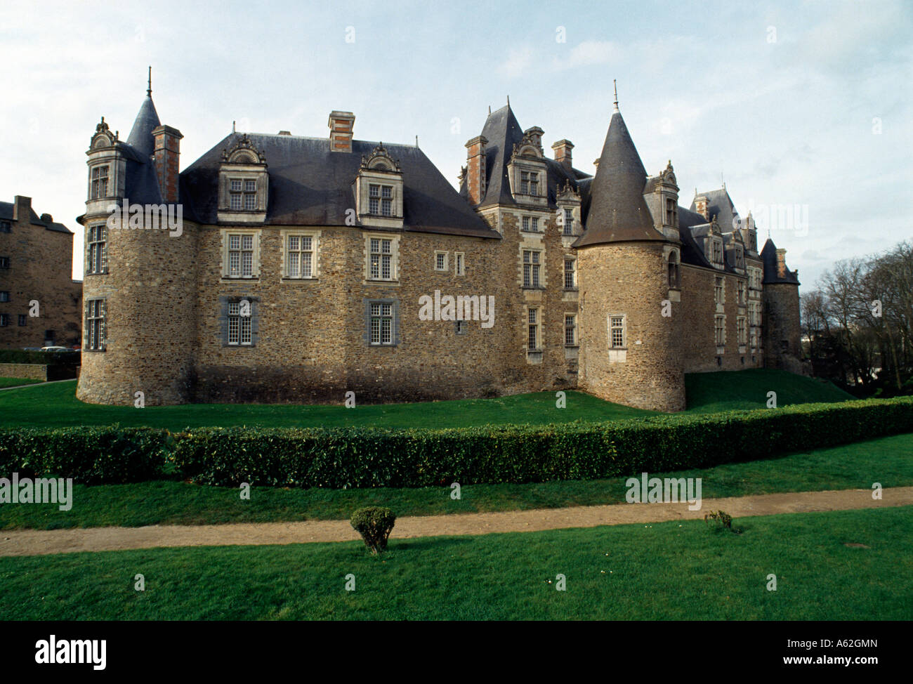 Châteaubriant (Loire-Atlantique), Château-Neuf, Neues Schloß, Außenmauer Stockfoto