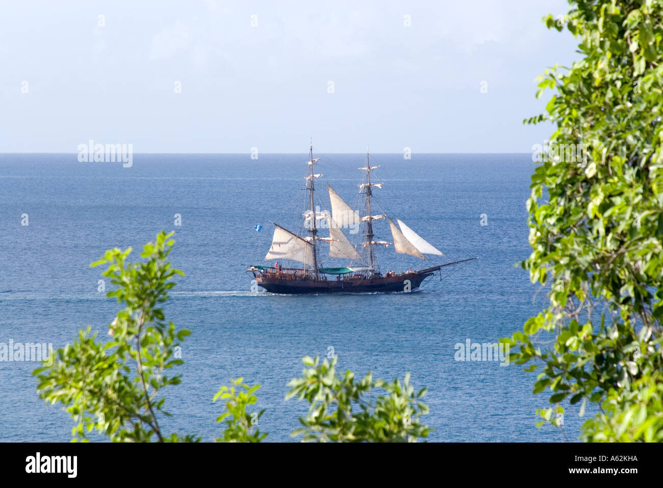 Tall Ship Brig Unicorn St. Lucia Stockfoto