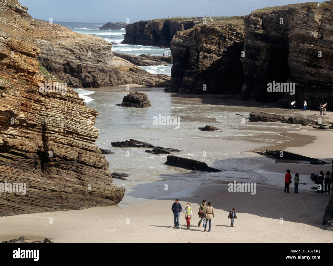 Ribadeo, Atlantikküste, Felsenbucht Stockfoto