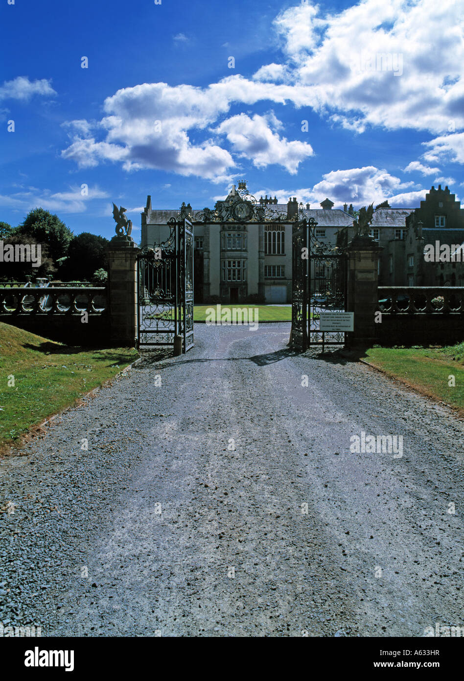 irische Herrenhaus Eingang Stockfoto