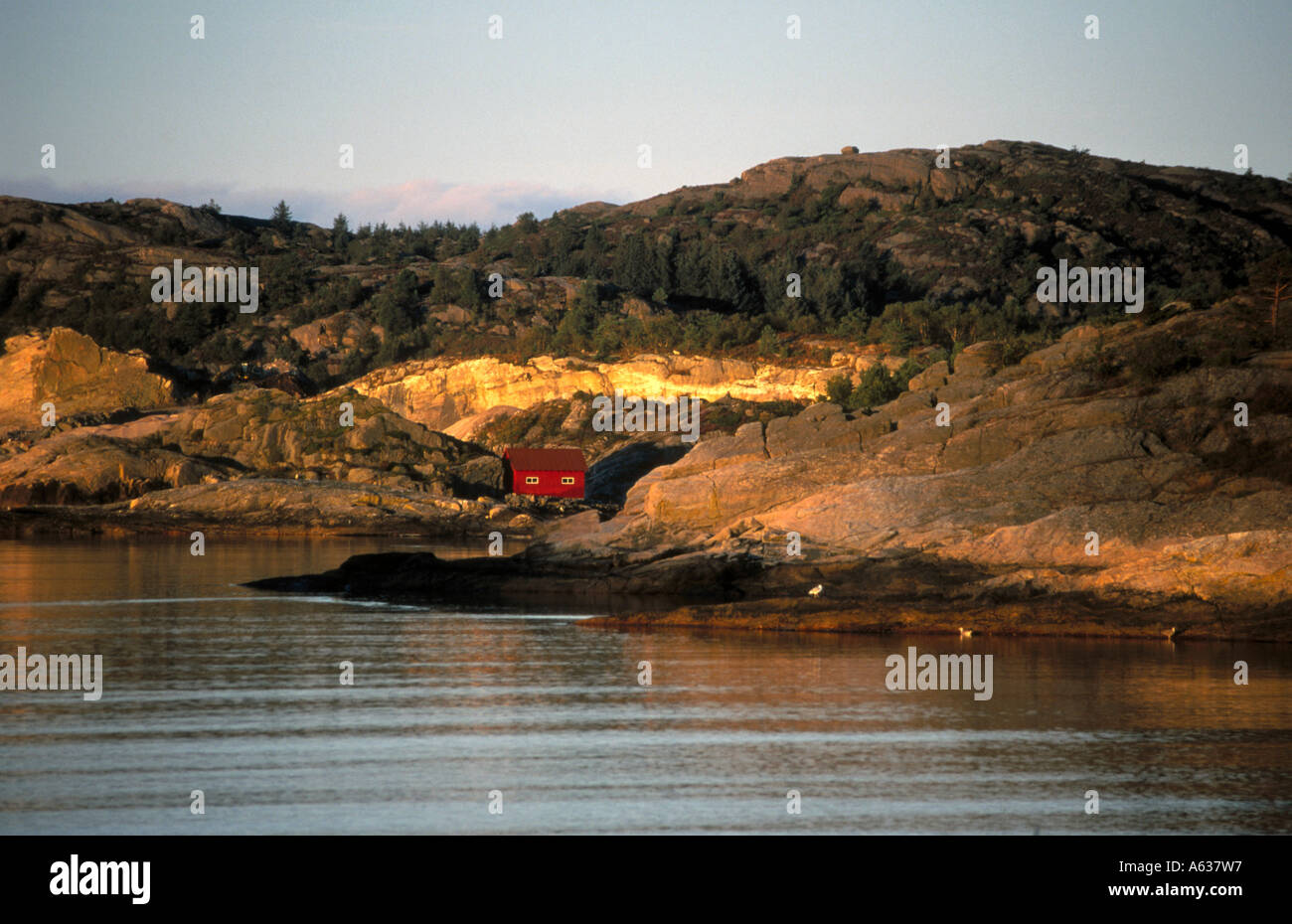 Hütte am See Stockfoto
