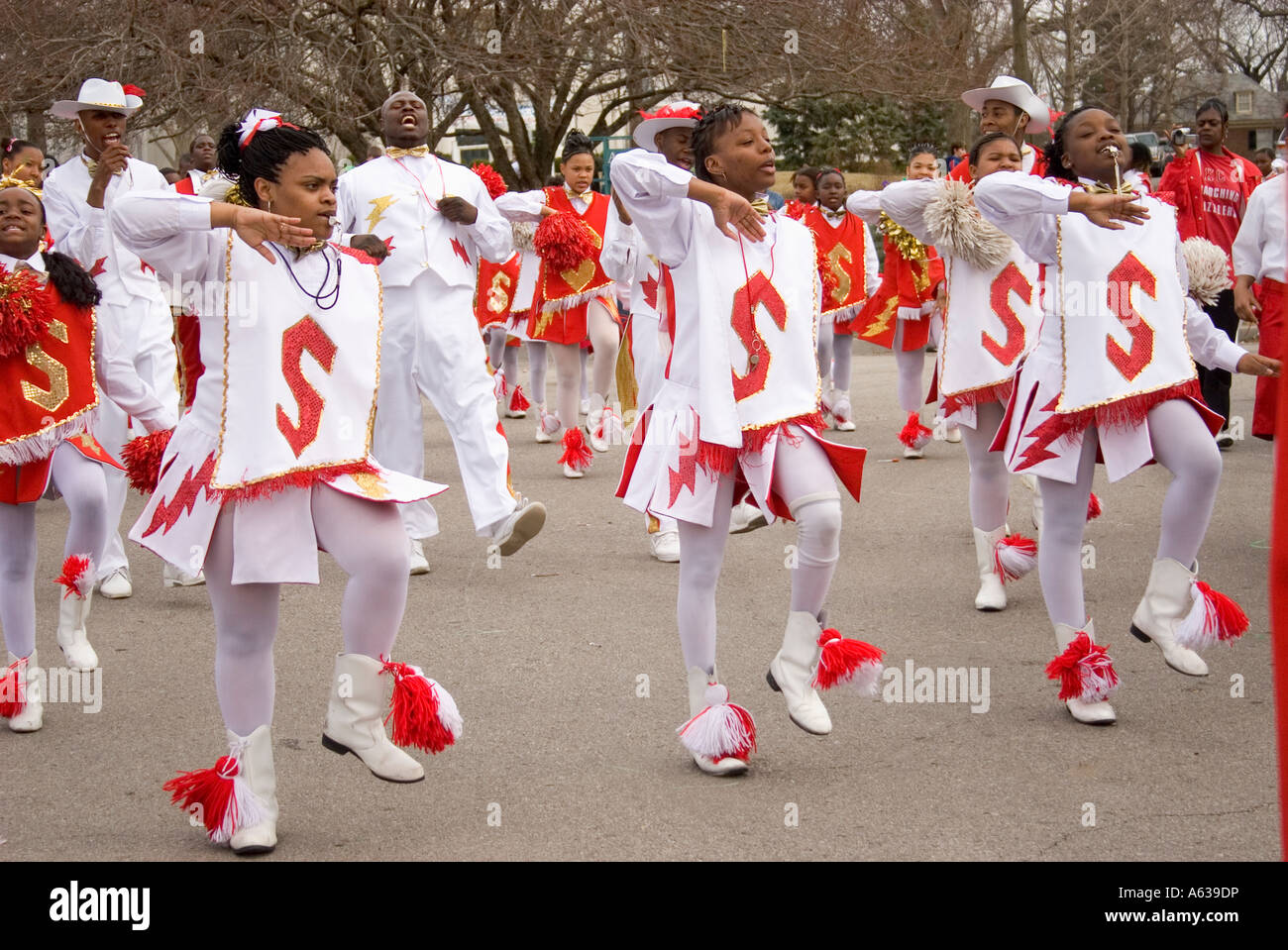 Die Kansas City Sizzlers Realschule Blaskapelle.  Kansas City, Missouri, USA. Stockfoto