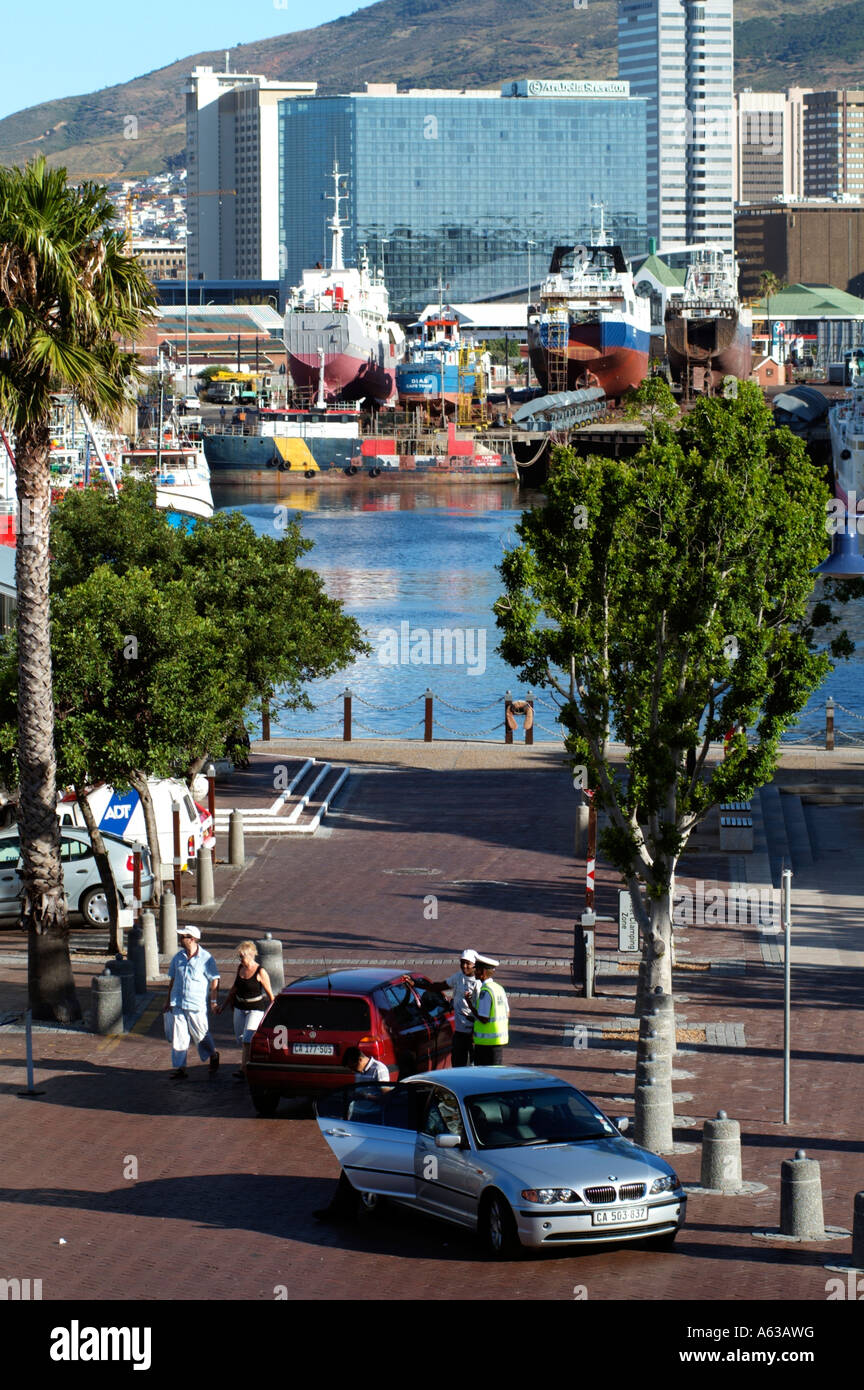 Kapstadt in Südafrika. Geschäftsbereich gesehen vom Bezirk V & A Waterfront Stockfoto