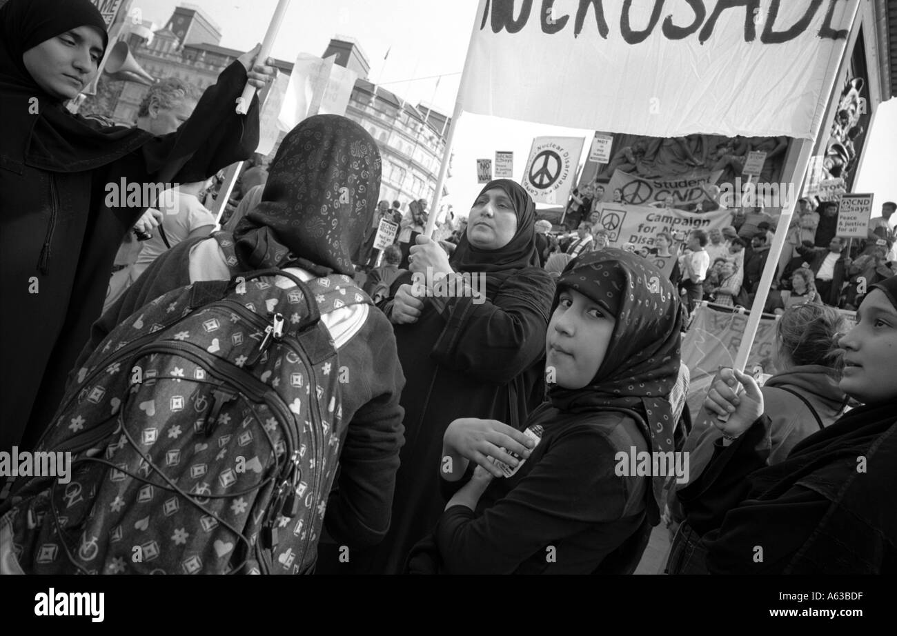 Friedensdemonstration Trafalgar Square in London Stockfoto