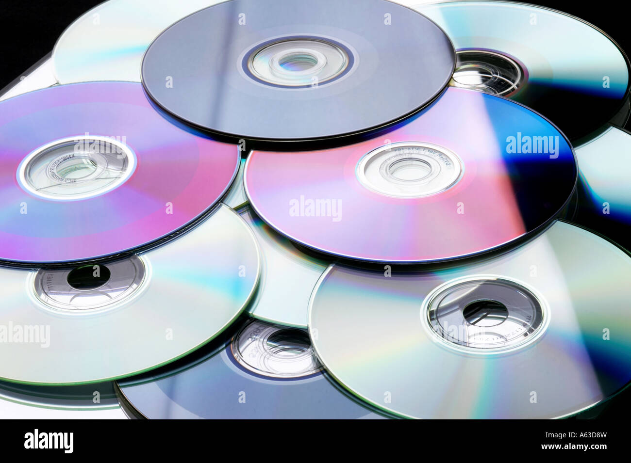 Viele bunte DVD / CD Stockfoto