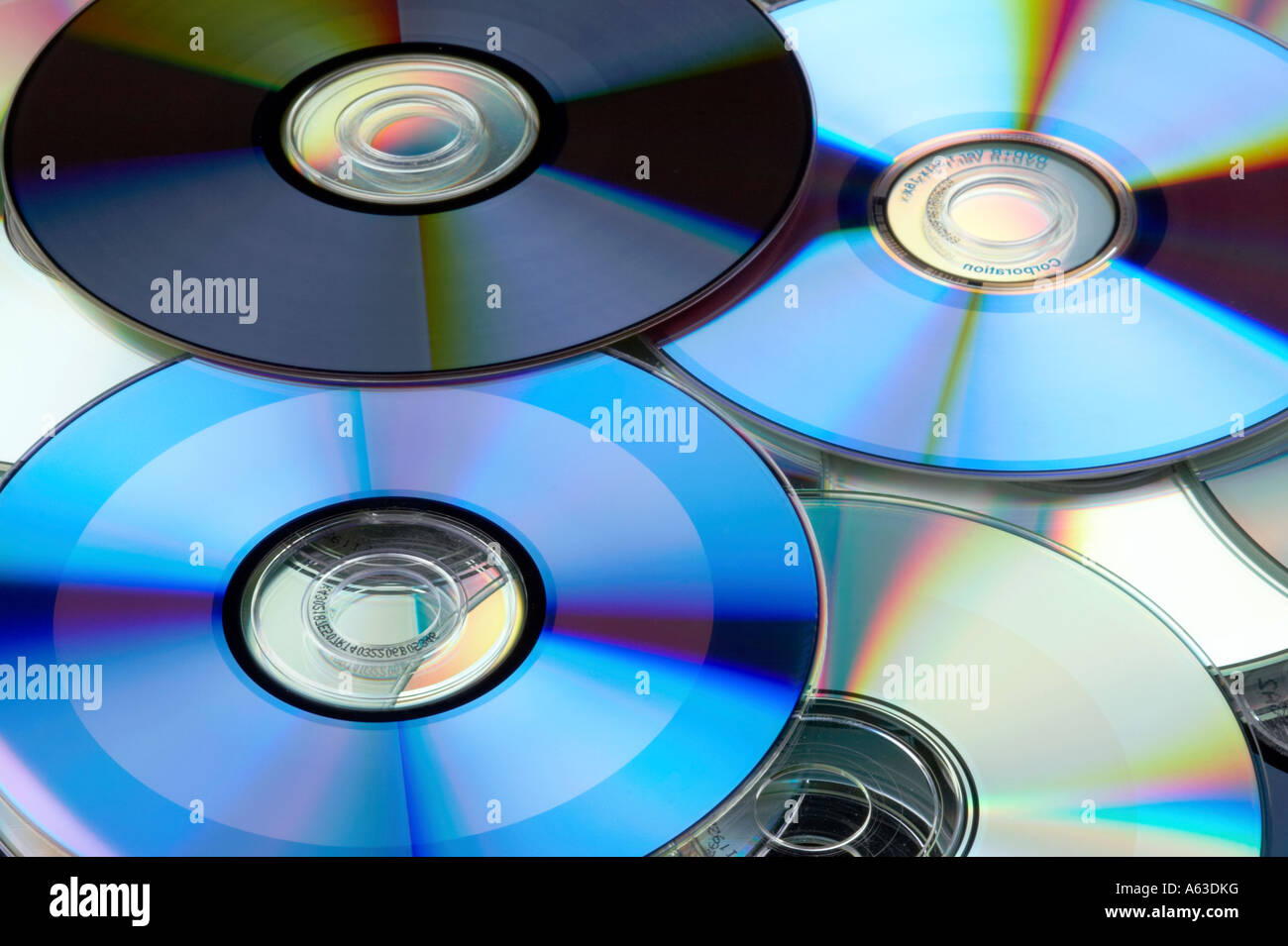 Viele bunte DVD / CD Stockfoto