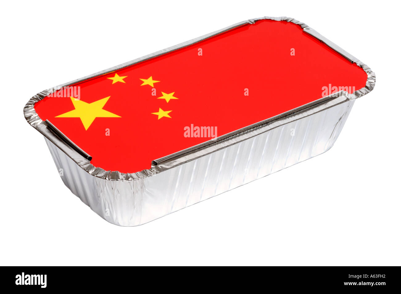 China Fahne zum Mitnehmen Tablett Stockfoto