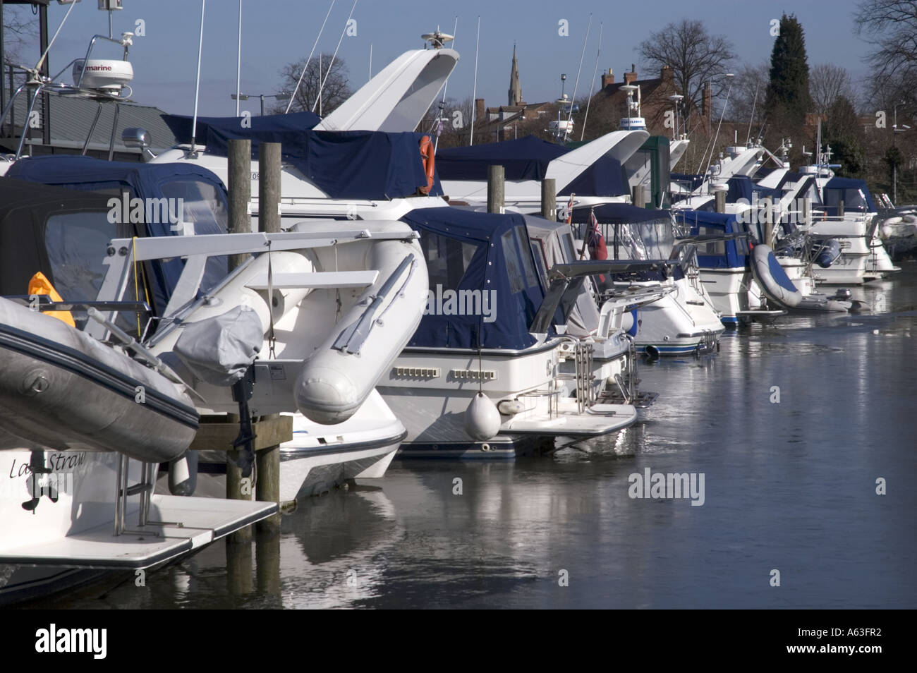 Urlaub Boote vertäut an der Newark Marina NottinghamShire in England Stockfoto