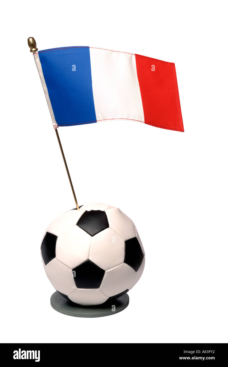 Fußball und Frankreich Nationalflagge trophy Stockfoto