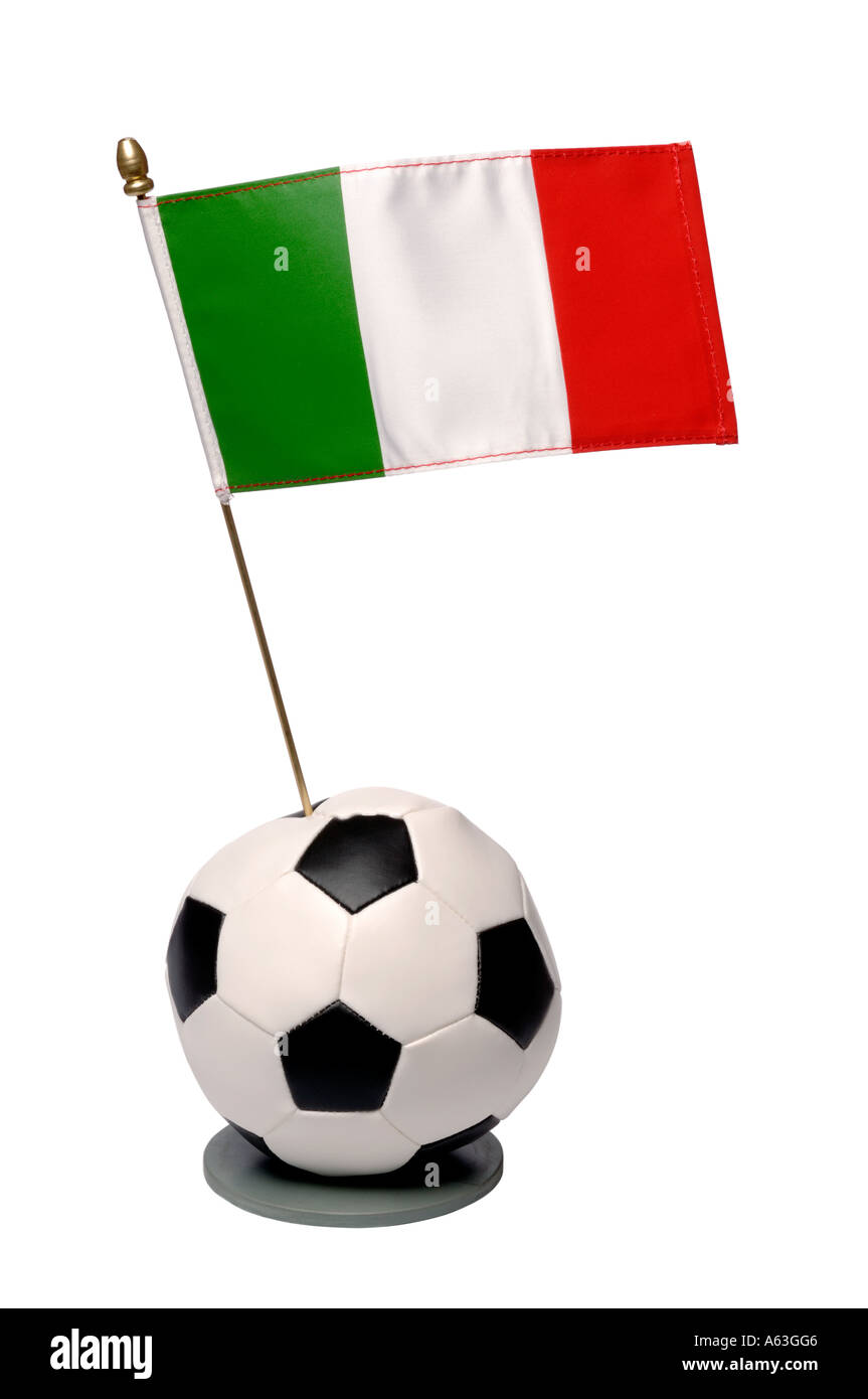Fußball und Italien Nationalflagge trophy Stockfoto