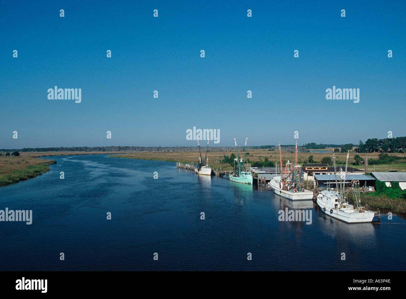Garnele-Boote Darien Georgien Garnelen Garnelenfischerei Angeln, Bootfahren Flotte Küsten Stockfoto