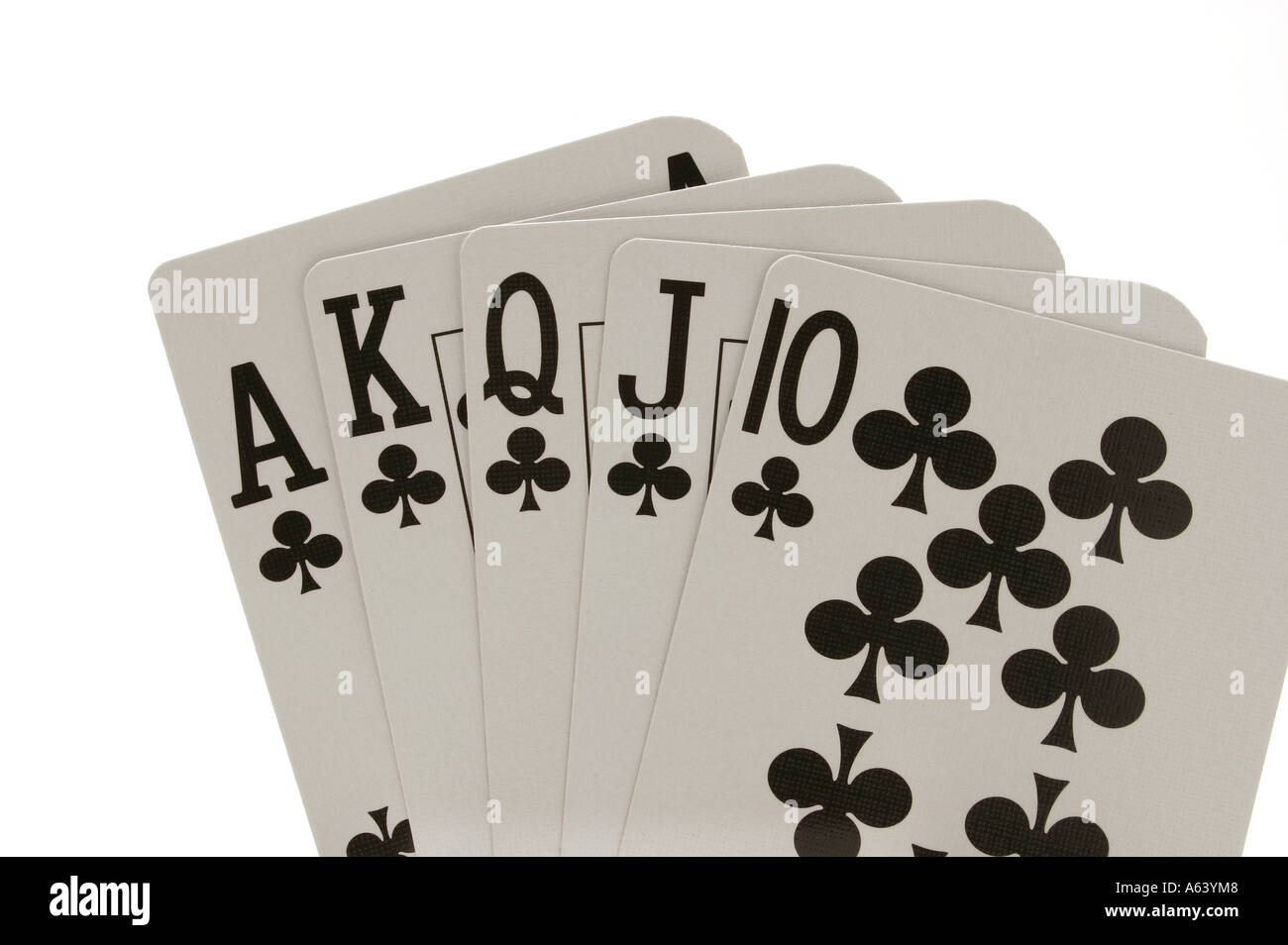 Royal Flush ist das höchste Pokerblatt Stockfoto