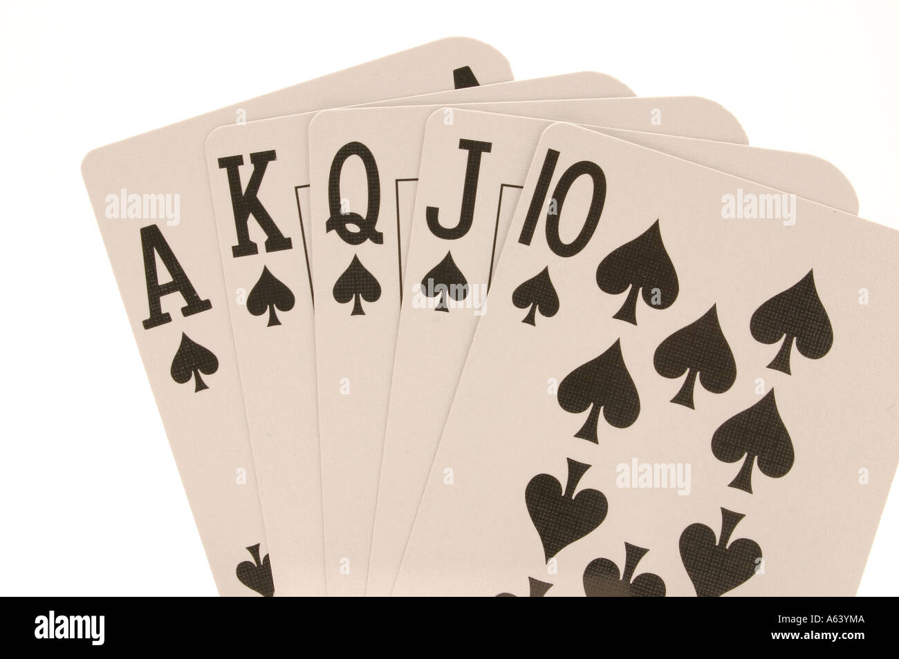 Royal Flush ist das höchste Pokerblatt Stockfoto