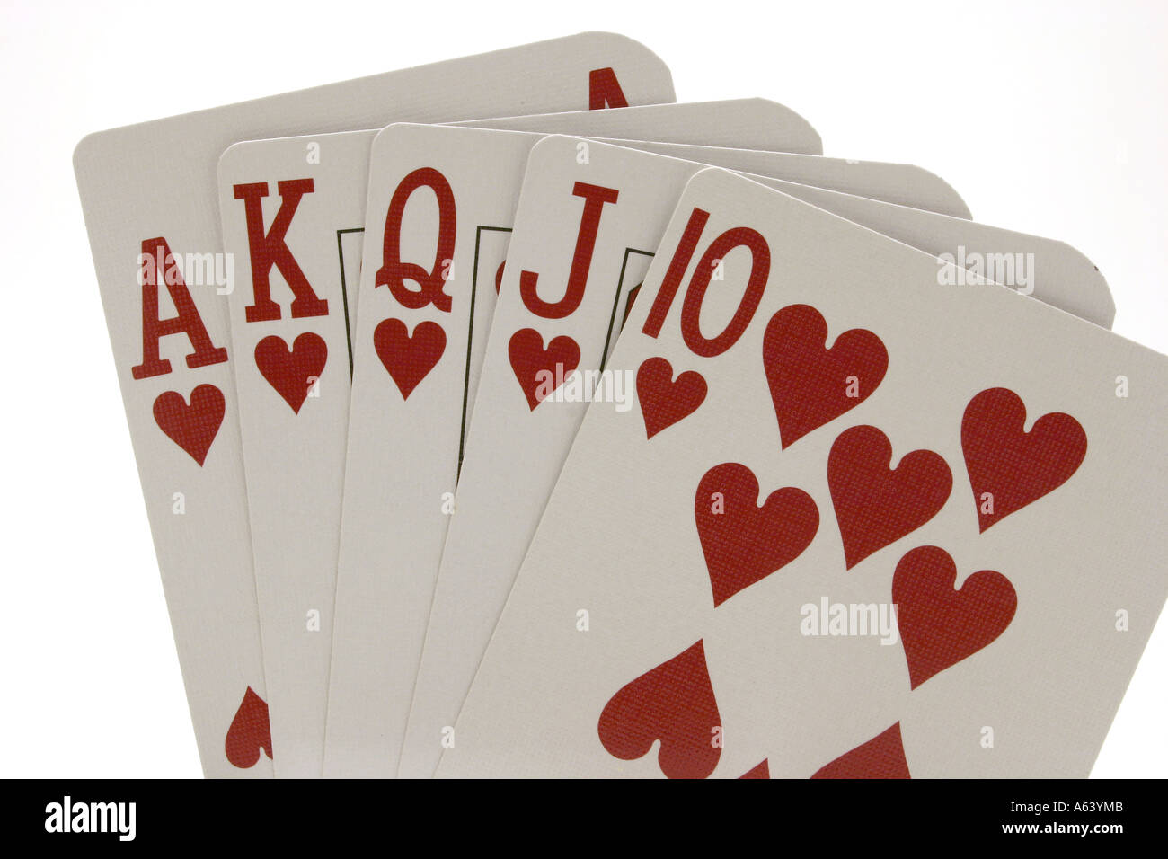 Royal Flush ist das höchste Pokerblatt Stockfoto