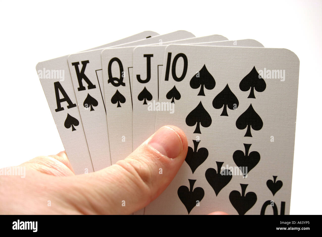 Royal Flush ist das höchste Pokerblatt Stockfoto