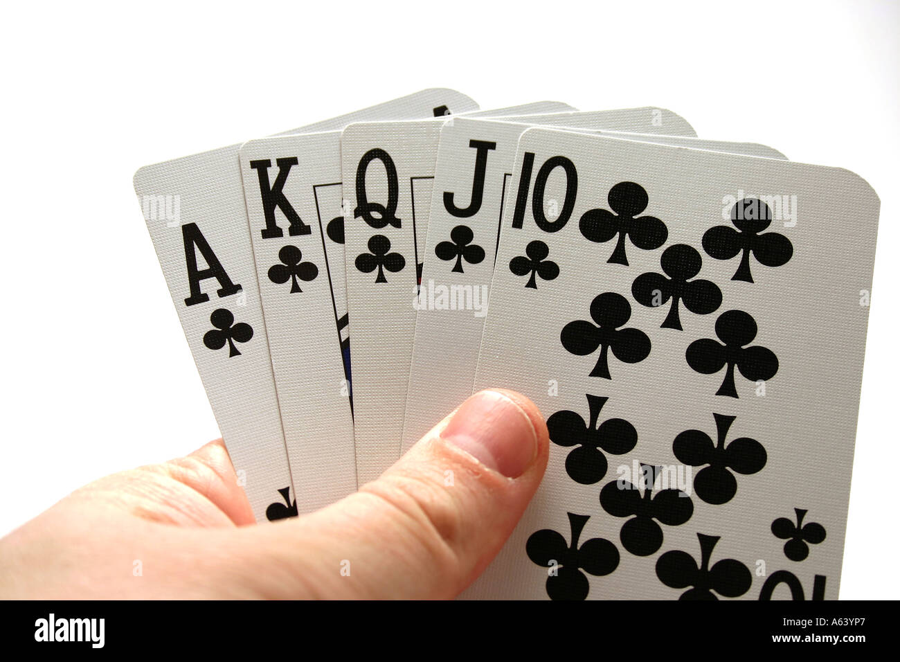 Royal Flush ist das höchste Pokerblatt Stockfoto