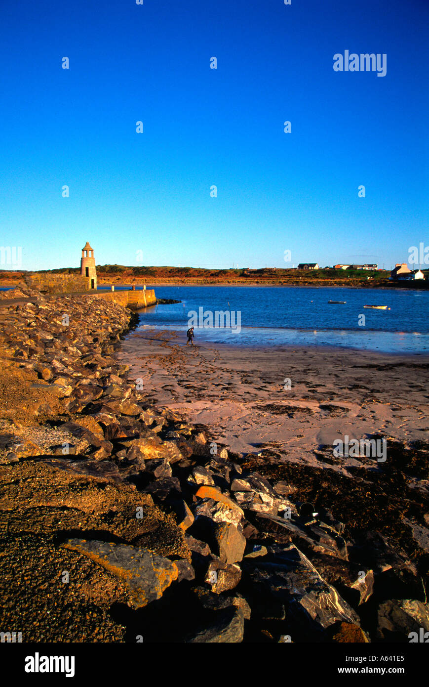 Hafenmauer Port Logan Stockfoto