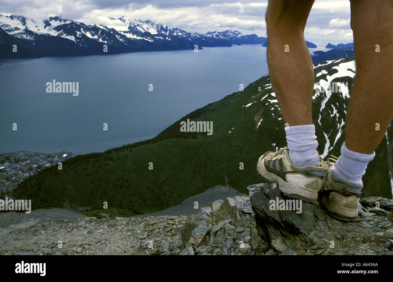 Blick vom Gipfel des Mt Marathon Seward Alaska Stockfoto