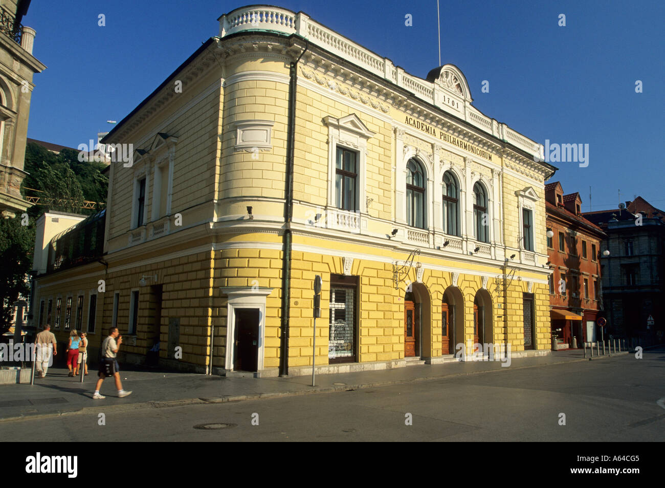 Academia Philharmonicorum, historische Konzertsaal, Ljubljana, Slowenien Stockfoto