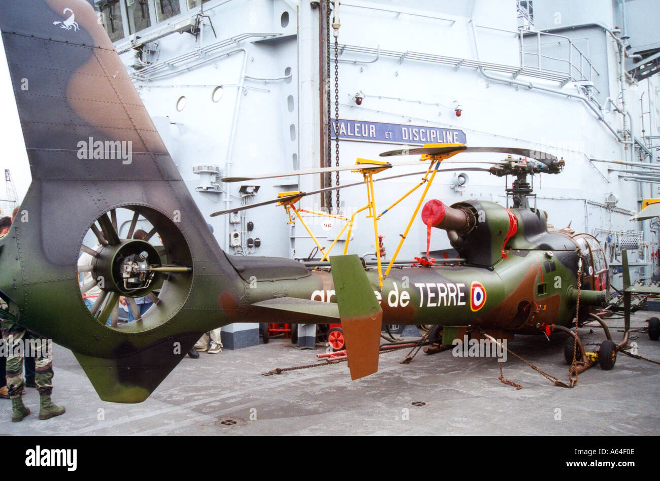 Hubschrauber an Bord der Unabhängigkeit ein Französisch-Kriegsschiff Stockfoto