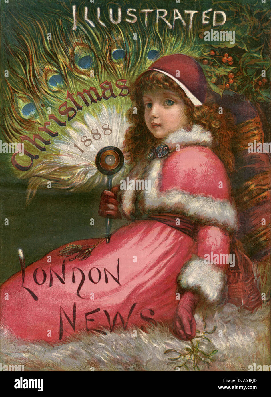 Christmas edition Titelseite der Illustrated London News 1888. Farblithographie Stockfoto