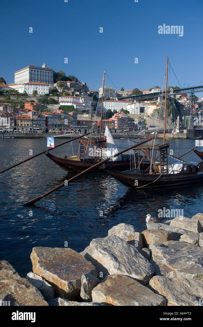 Blick über den Fluss Douro, Stadt Porto Stockfoto