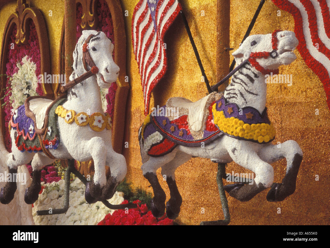 Turnier der Rosen Rose Parade Float Pasadena Kalifornien Stockfoto