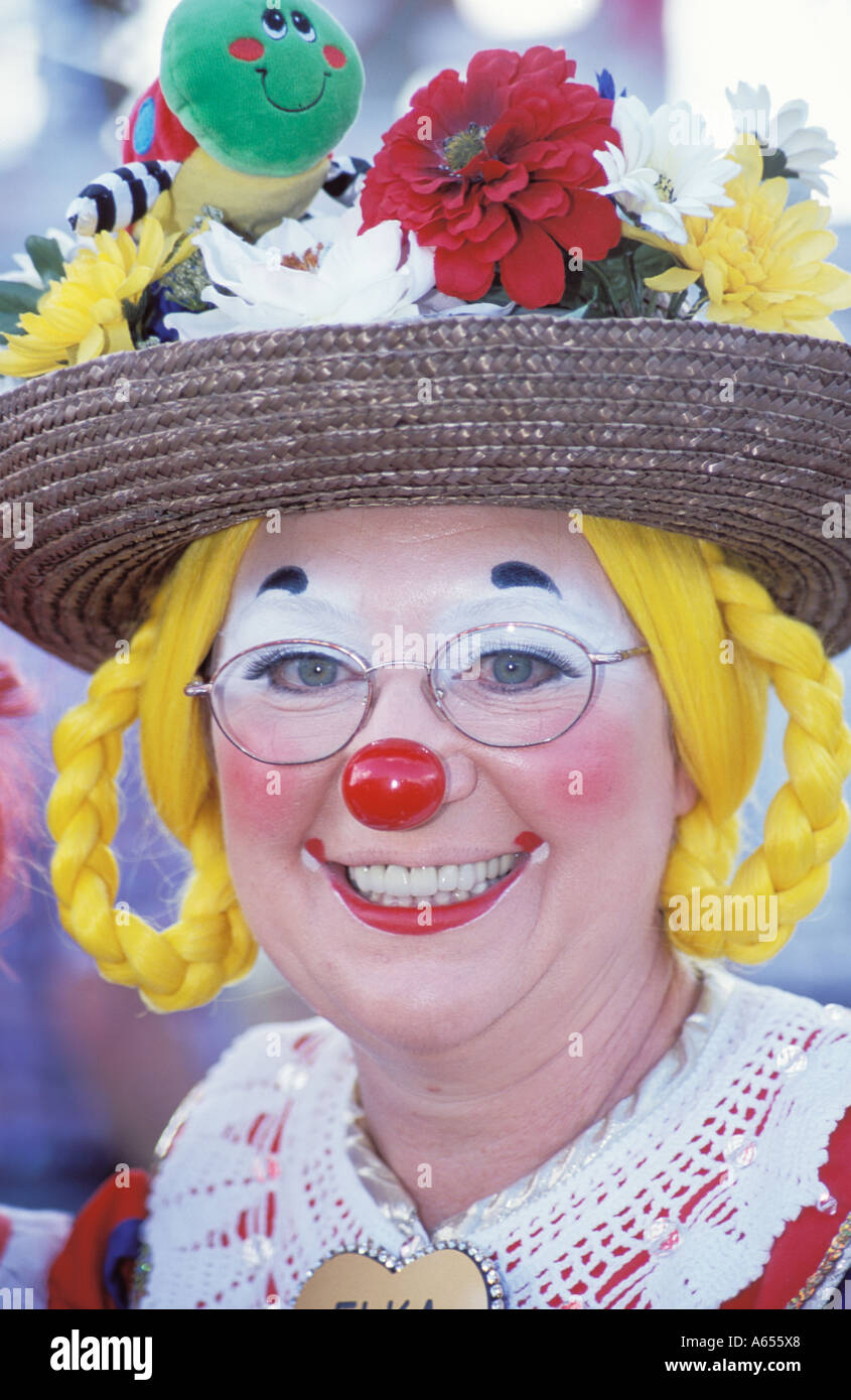Clown auf den großen Zirkus Parade Milwaukee Wisconsin USA Stockfoto