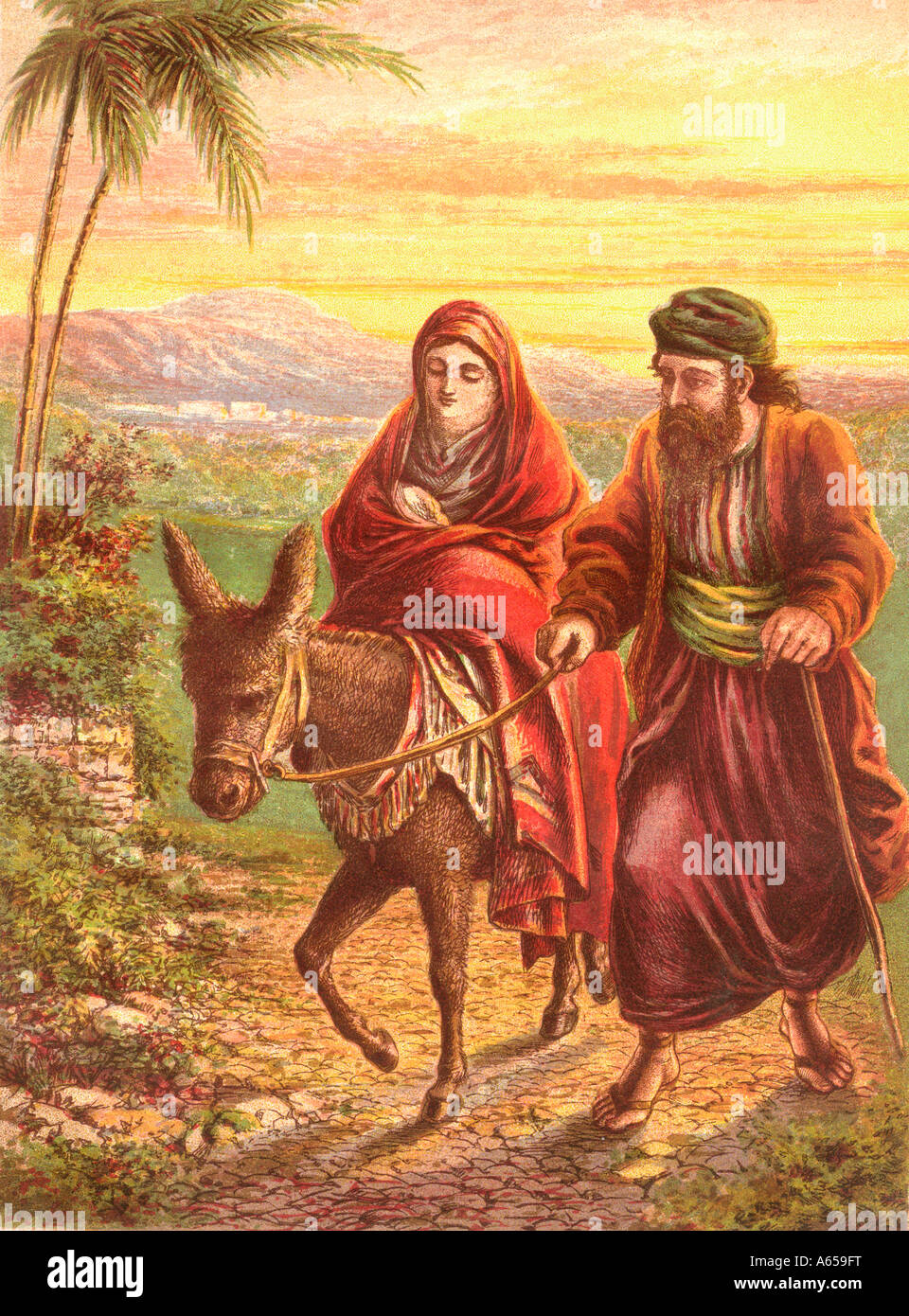 Maria und Josef s Flucht nach Ägypten Stockfotografie Alamy