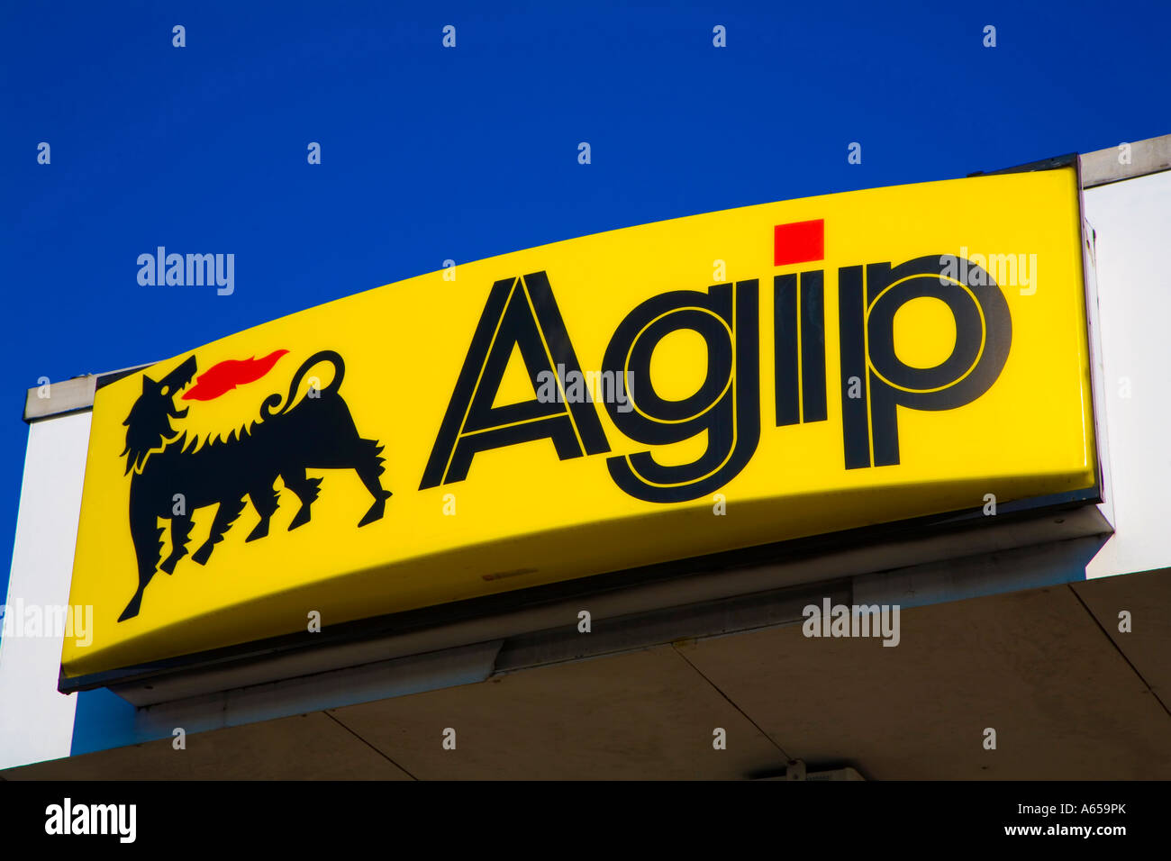 Zeichen der AGIP Deutschland Stockfoto