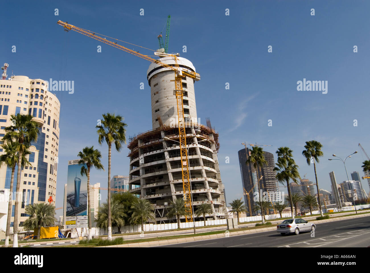 Al Bidda Turm unter Bau West Bay Doha Katar Stockfoto