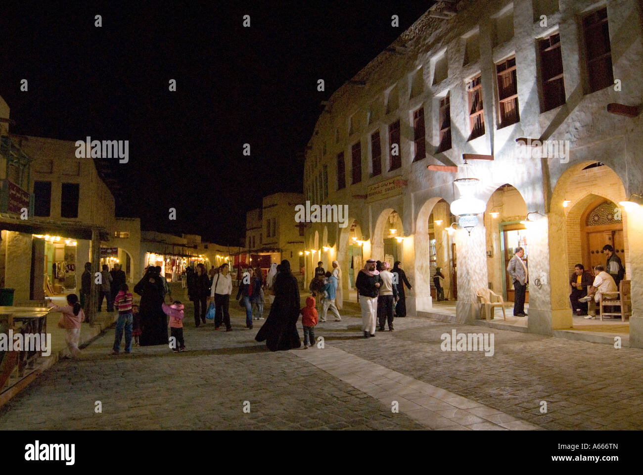 Souq Najida bei Nacht Doha Katar Stockfoto
