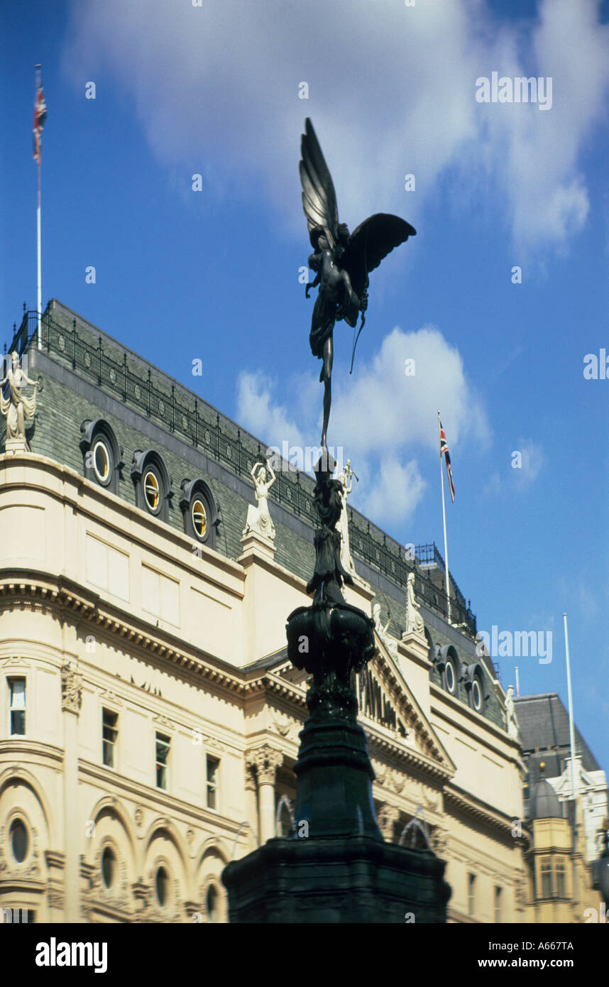 Piccadilly Circus-Statue des Eros-London-UK Stockfoto