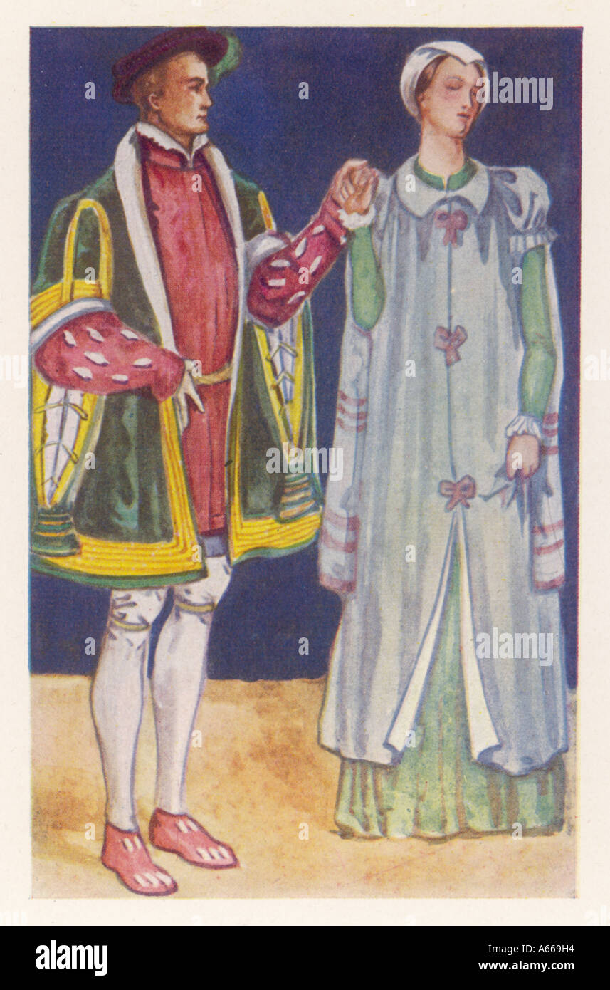 Englisches Paar 1550 Stockfoto