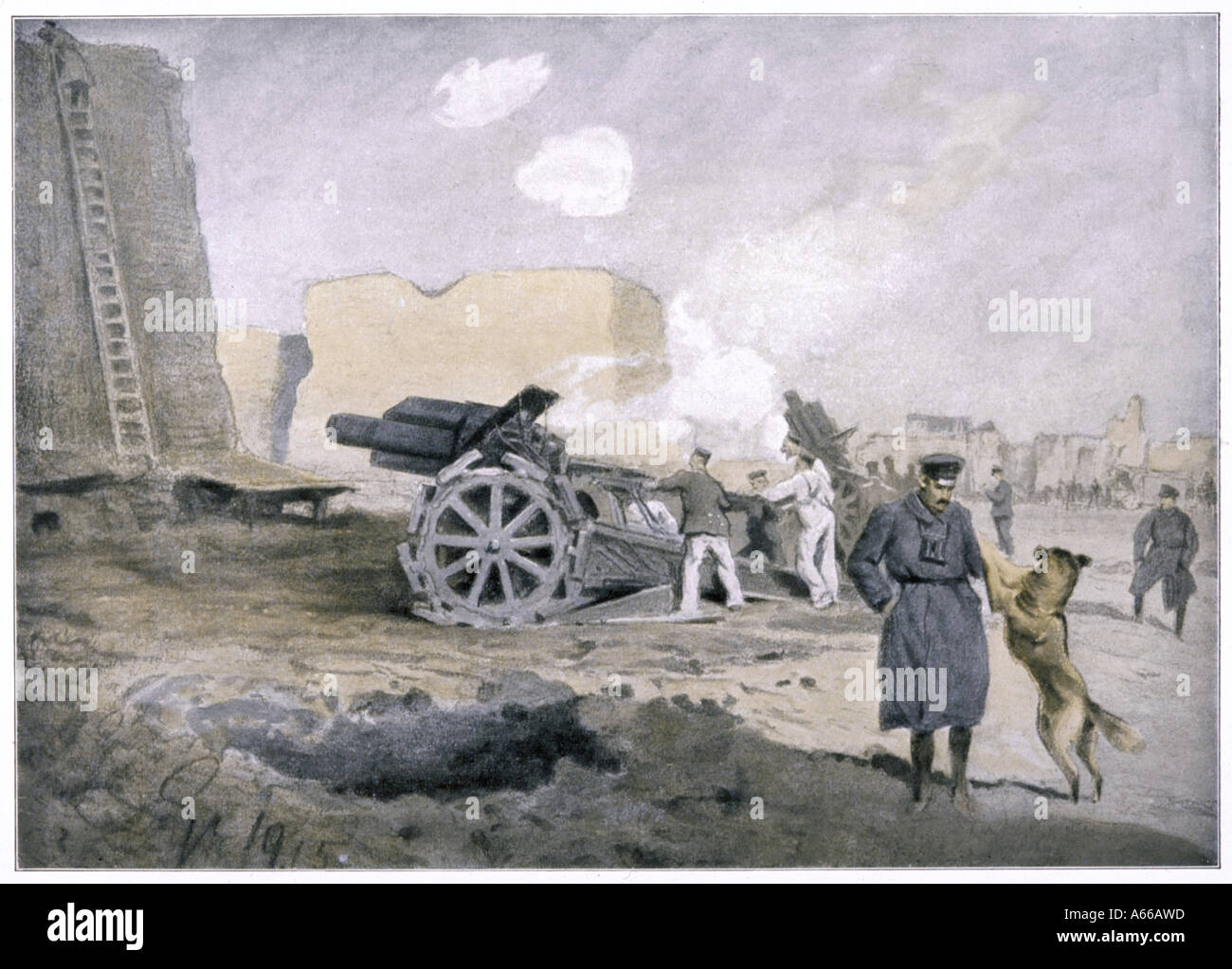 Deutsche Artillerie Ww1 Stockfoto