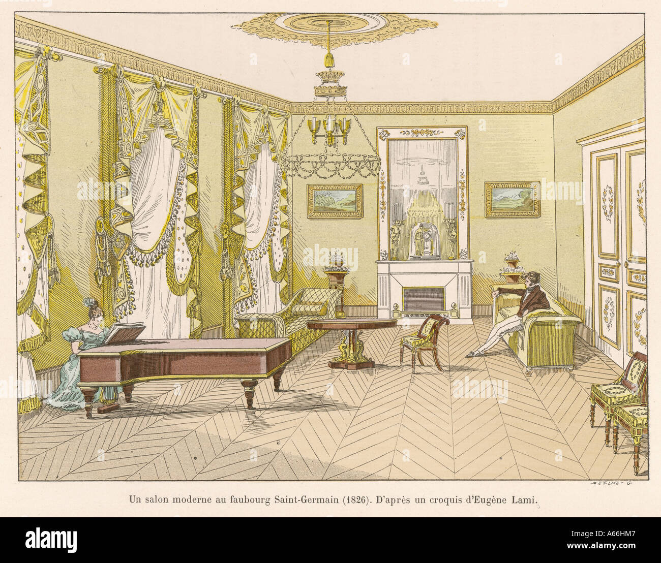 Französische Interieur 1826 Stockfoto