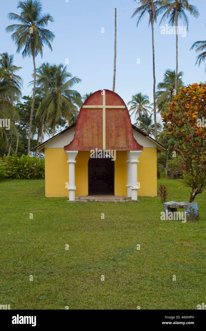 Dorfkirche in Tortuguero, Costa Rica Stockfoto