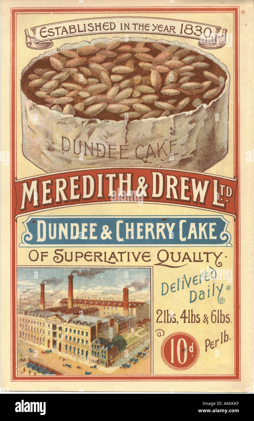 Werbeblatt für Meredith & Drew Ltd ca. 1897 Stockfoto