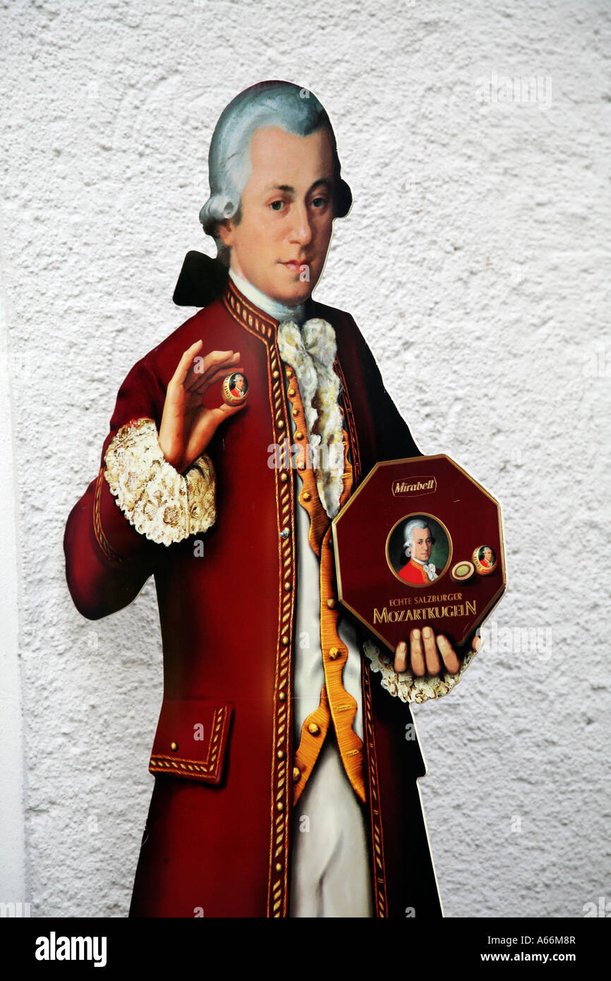 Wolfgang Amadeus Mozart in Salzburg Österreich Stockfoto