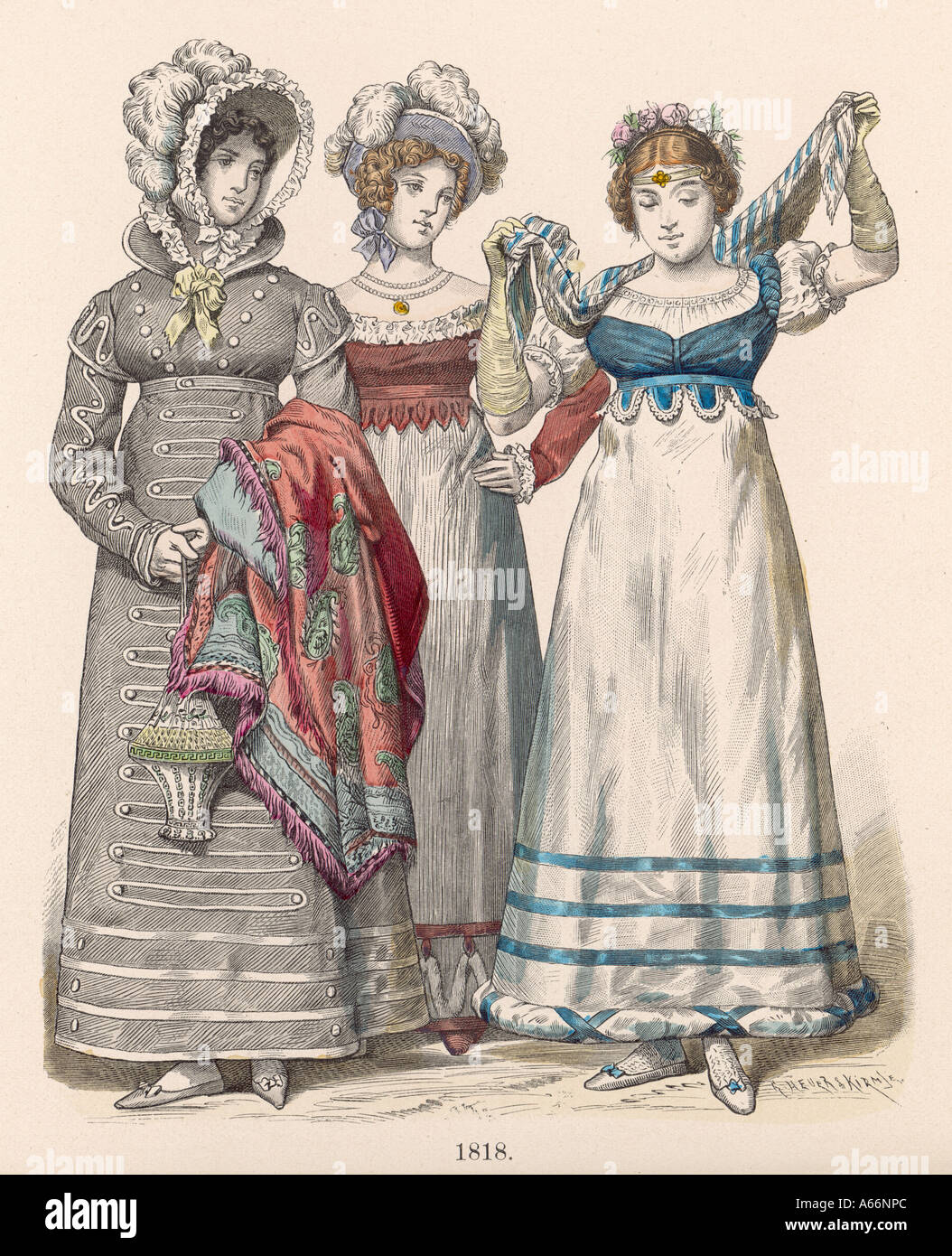 1818 Damen Kostüm Stockfoto
