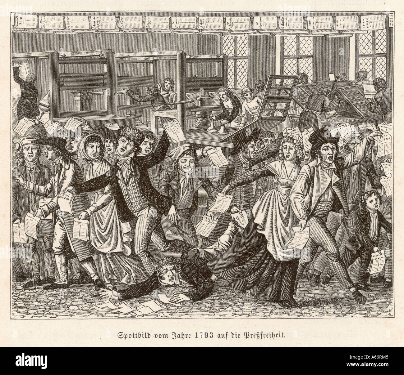 Drücken Sie befreite 1793 Stockfoto