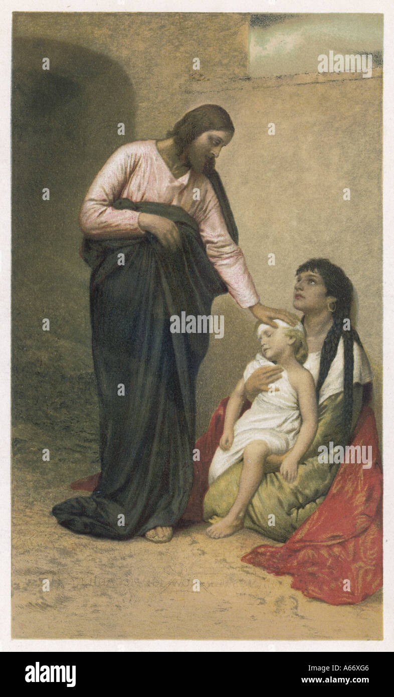 Jesuss heilende Berührung Stockfoto