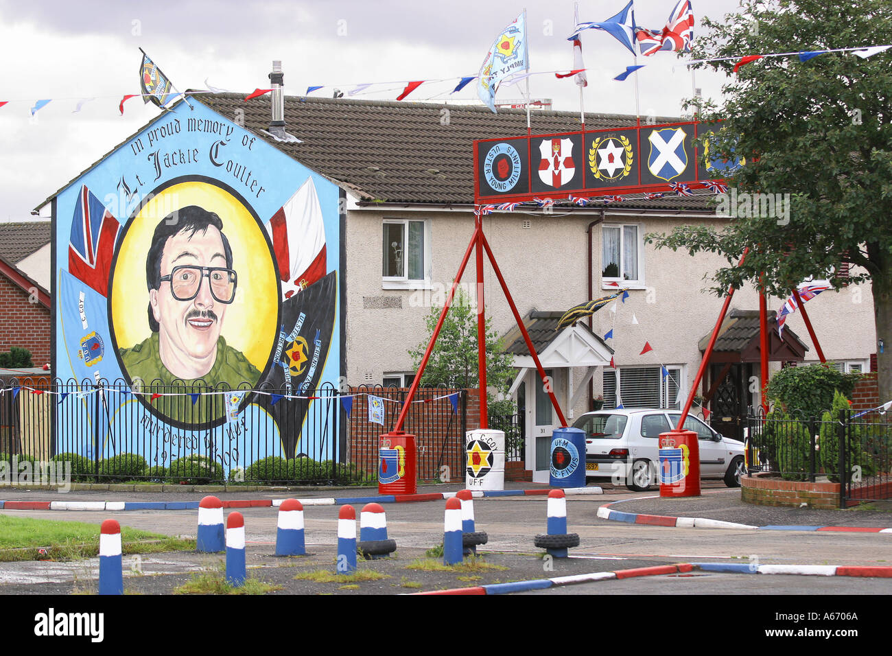 Loyalist Wandbild in Belfast Stockfoto
